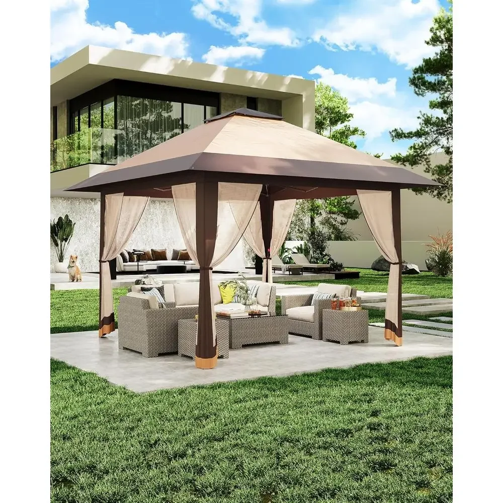 Outdoor Furniture Gazebo - Altana ogrodowa 13x13 z siatkową osłoną,