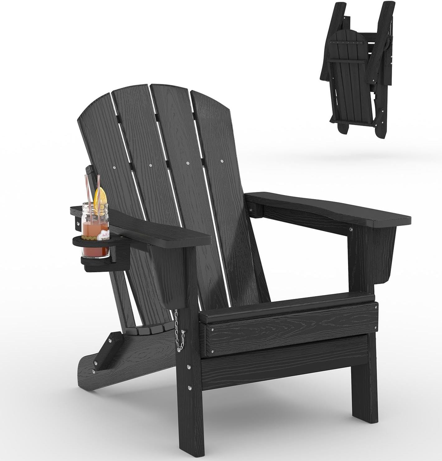 Deck Chair Lounger - Składane krzesło Adirondack z tworzywa HDPE,