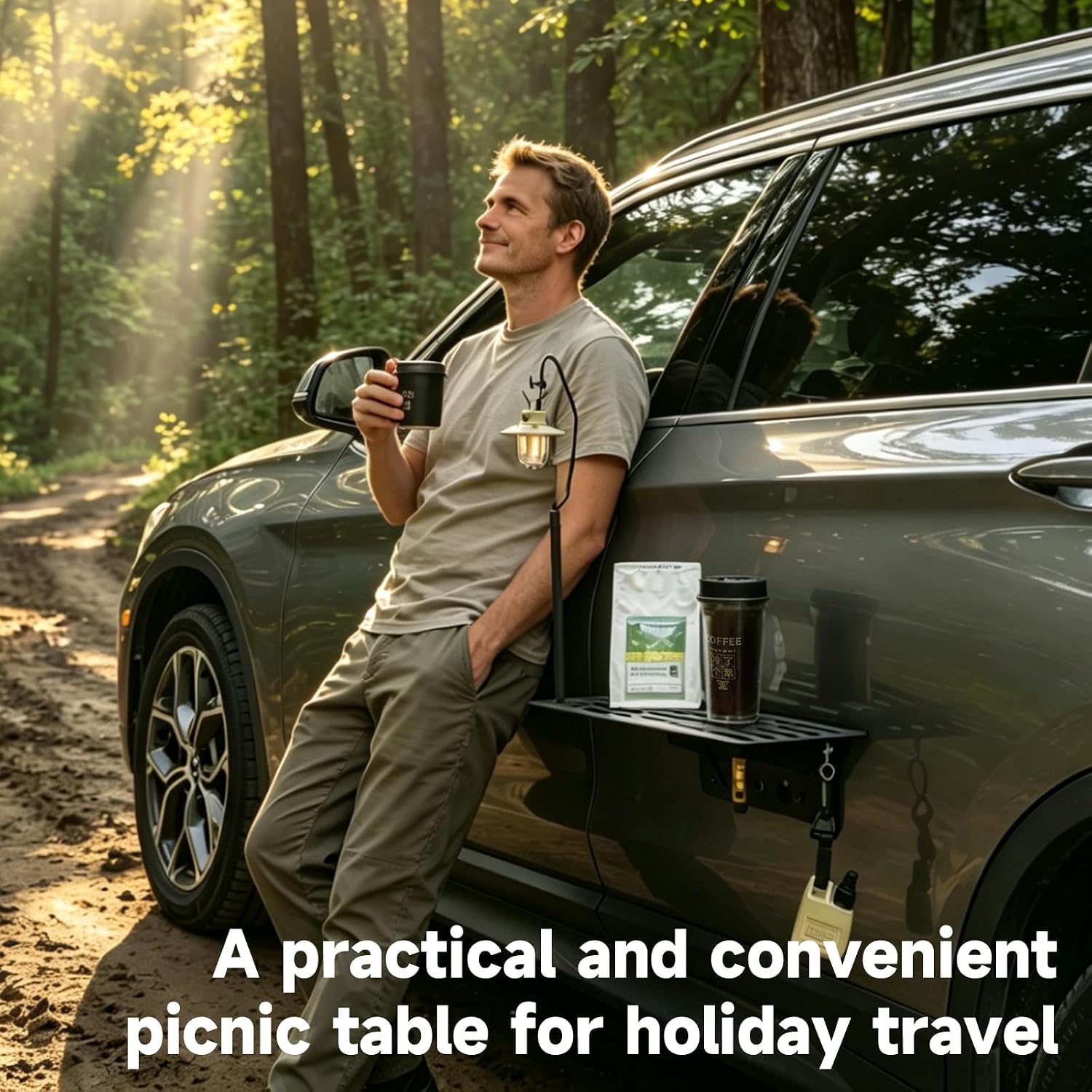 Folding Picnic Table - Magnetyczny składany stolik samochodowy, metalowa tacka