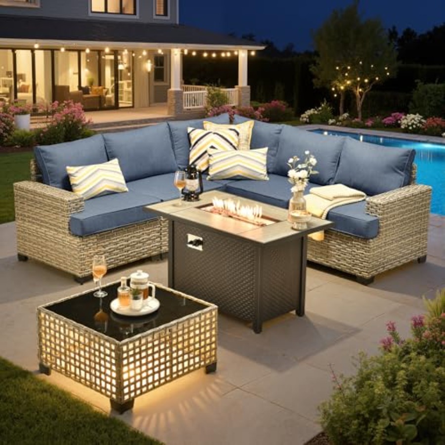 Outdoor Furniture L Shape - Zestaw mebli ogrodowych typu sectional z