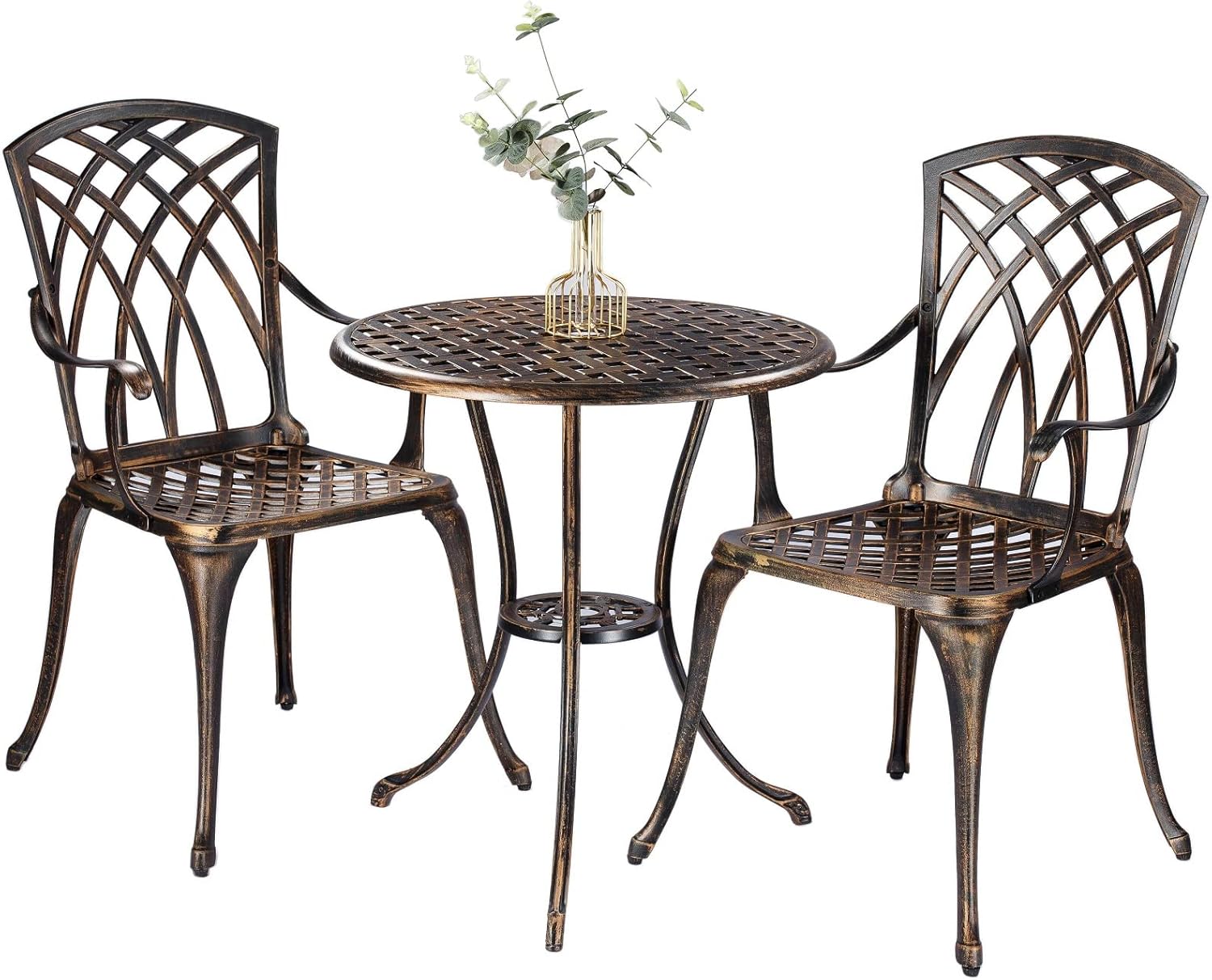 Outdoor Furniture Aluminium - Zestaw bistro na zewnątrz, 3-częściowy, z