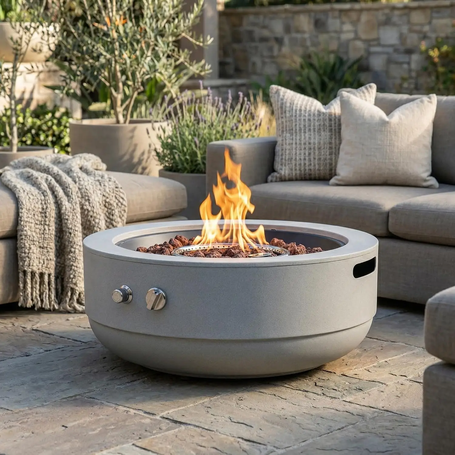Fire Pit Bowl - 24-calowa palenisko gazowe na propan, okrągłe
