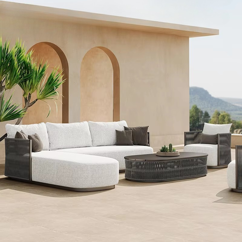 Outdoor Furniture L Shape - Zestaw mebli ogrodowych na patio, do