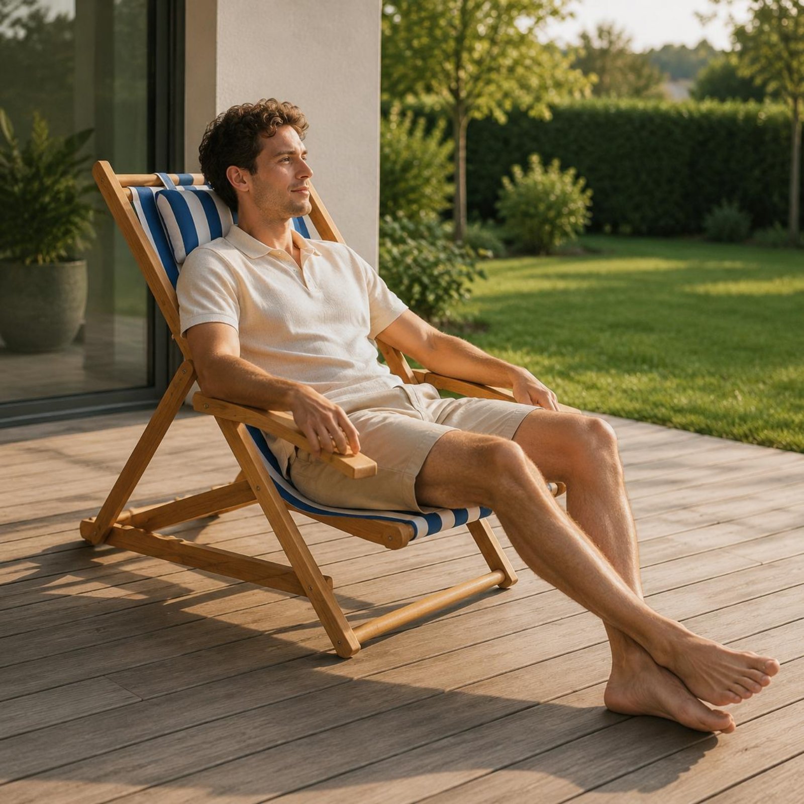 Leżak plażowy z płótna, rozkła – Deck Chair Lounger recenzja i cena