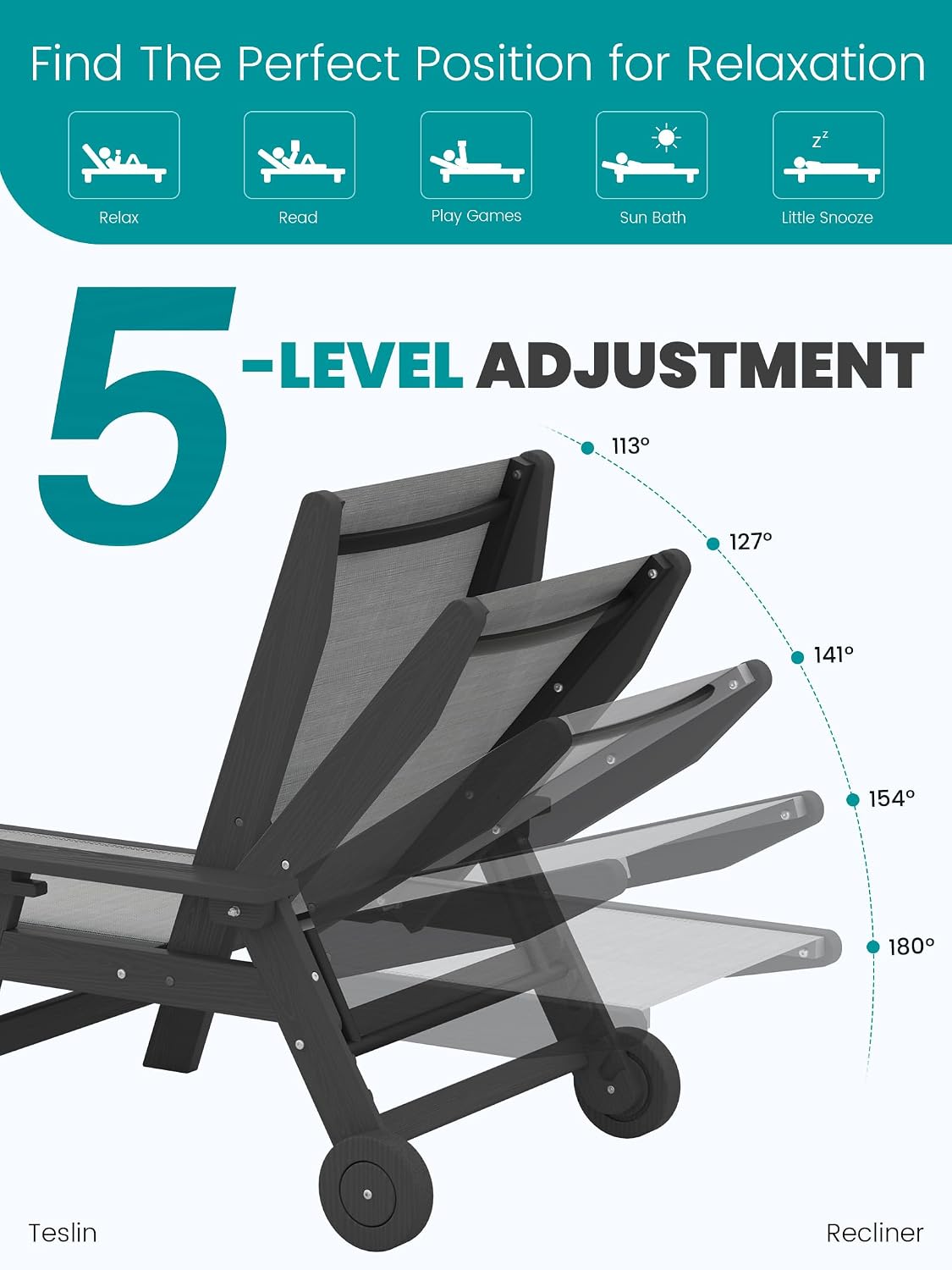 Zestaw 2 leżaków ogrodowych, l – Deck Chair Lounger recenzja i cena