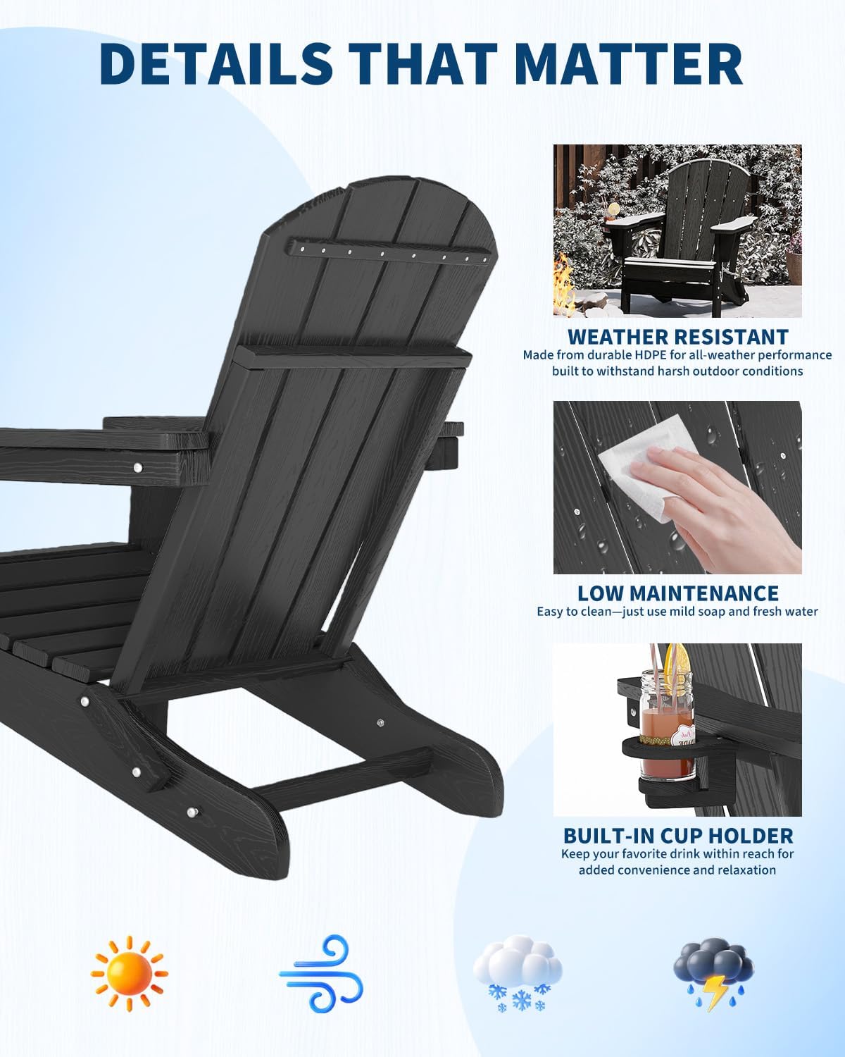 Składane krzesło Adirondack z  – Deck Chair Lounger recenzja i cena