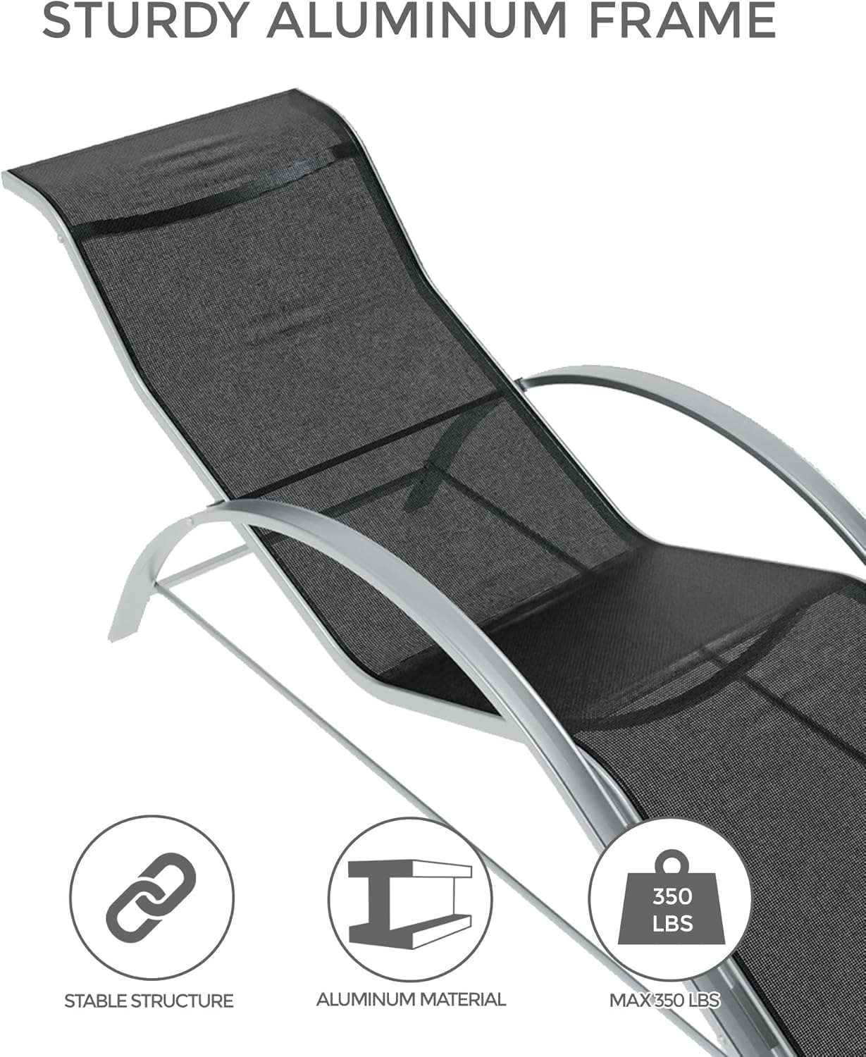 Zestaw 3 leżaków basenowych z  – Deck Chair Lounger recenzja i cena