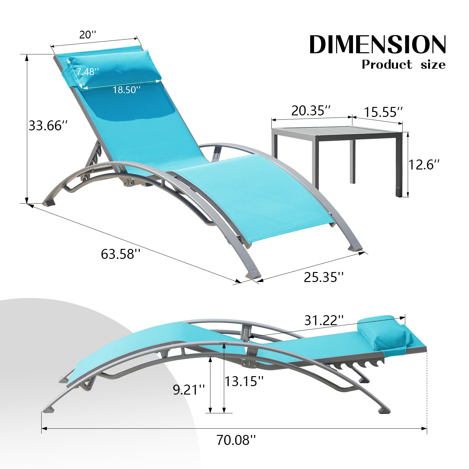 Regulowany aluminiowy zestaw l – Deck Chair Lounger recenzja i cena