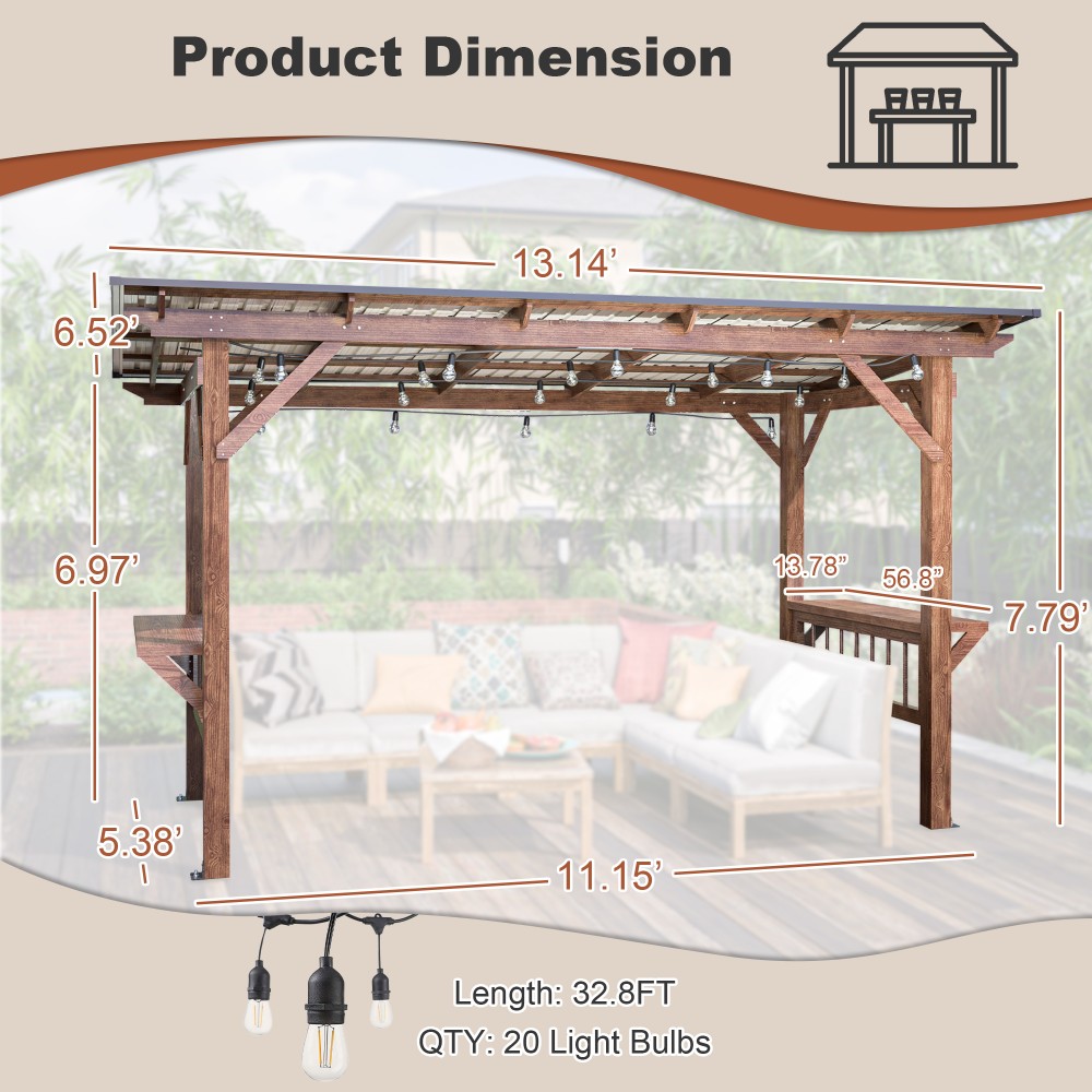 Nowoczesna drewniana pergola g – Outdoor Furniture Gazebo recenzja i cena